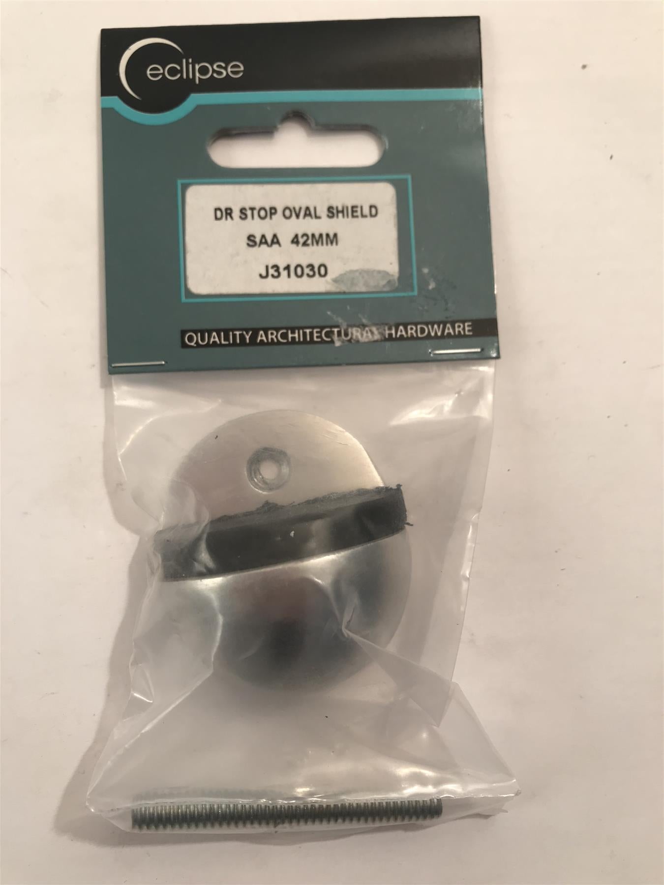 Eclipse Shielded Oval Door Stop Satin Chrome 42mm  J31030