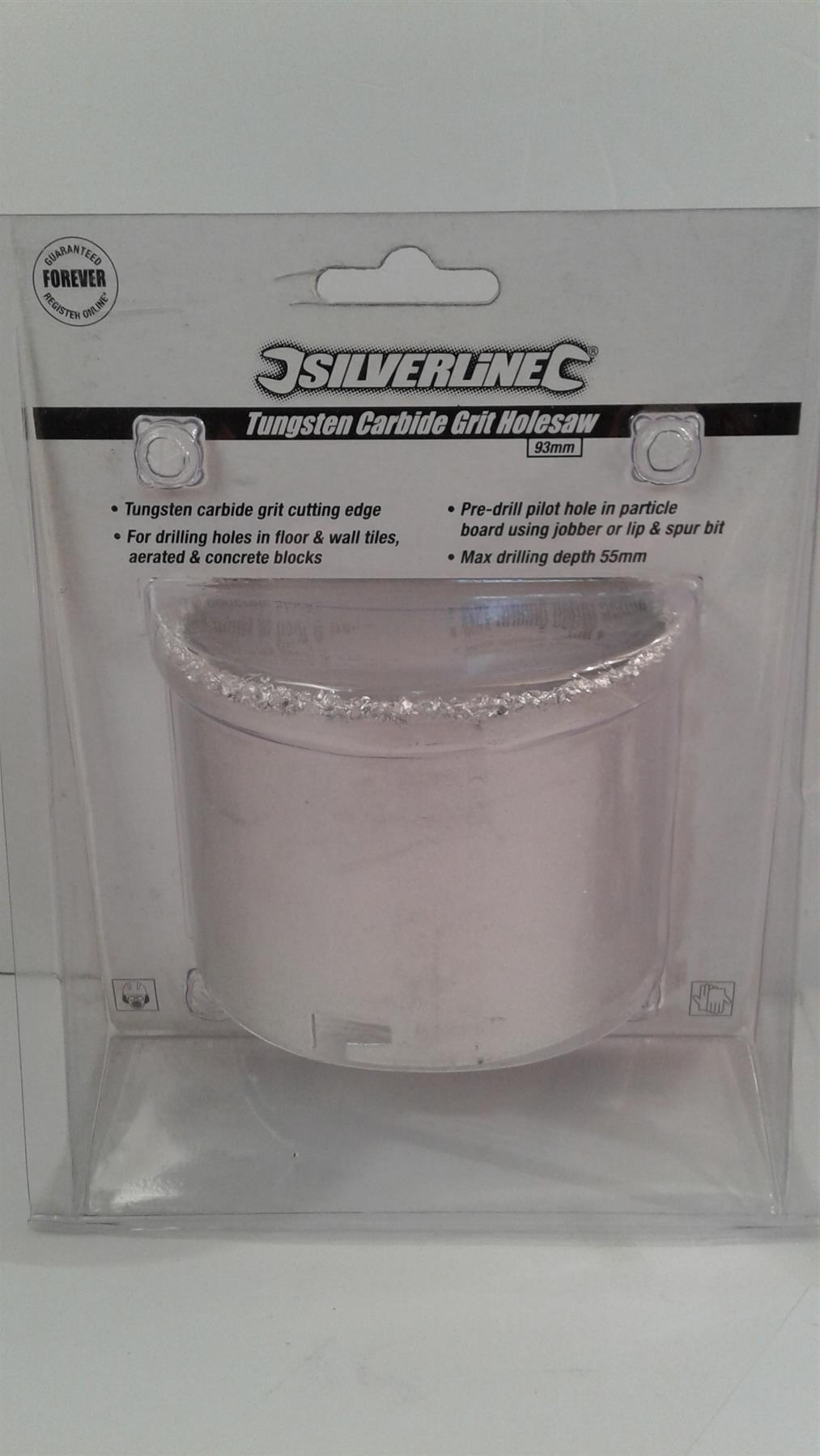 Silverline Tungsten Carbide Grit Holesaw 93mm 688671