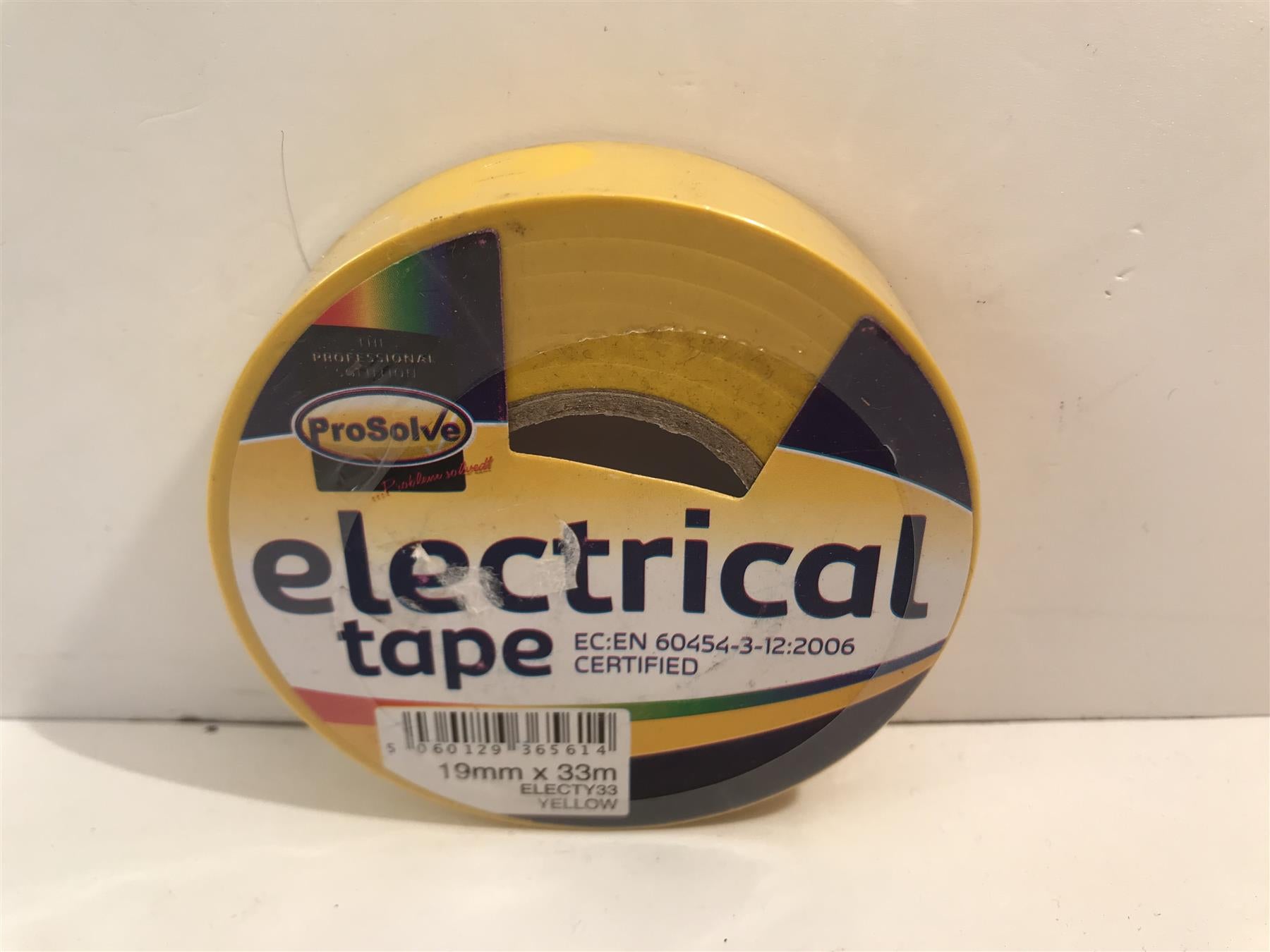 Prosolve Yellow Electrical Tape 19mm x 33m ELECTY33