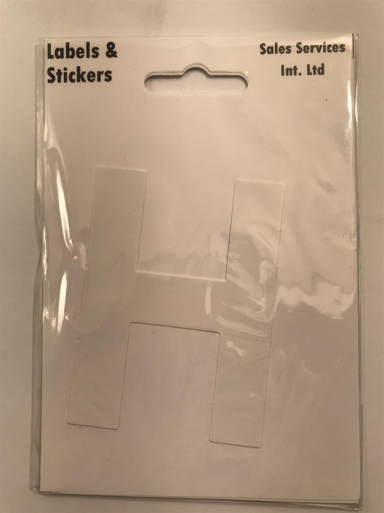 White Letter H Self  Adhesive Waterproof Sticker 8 x 6cm