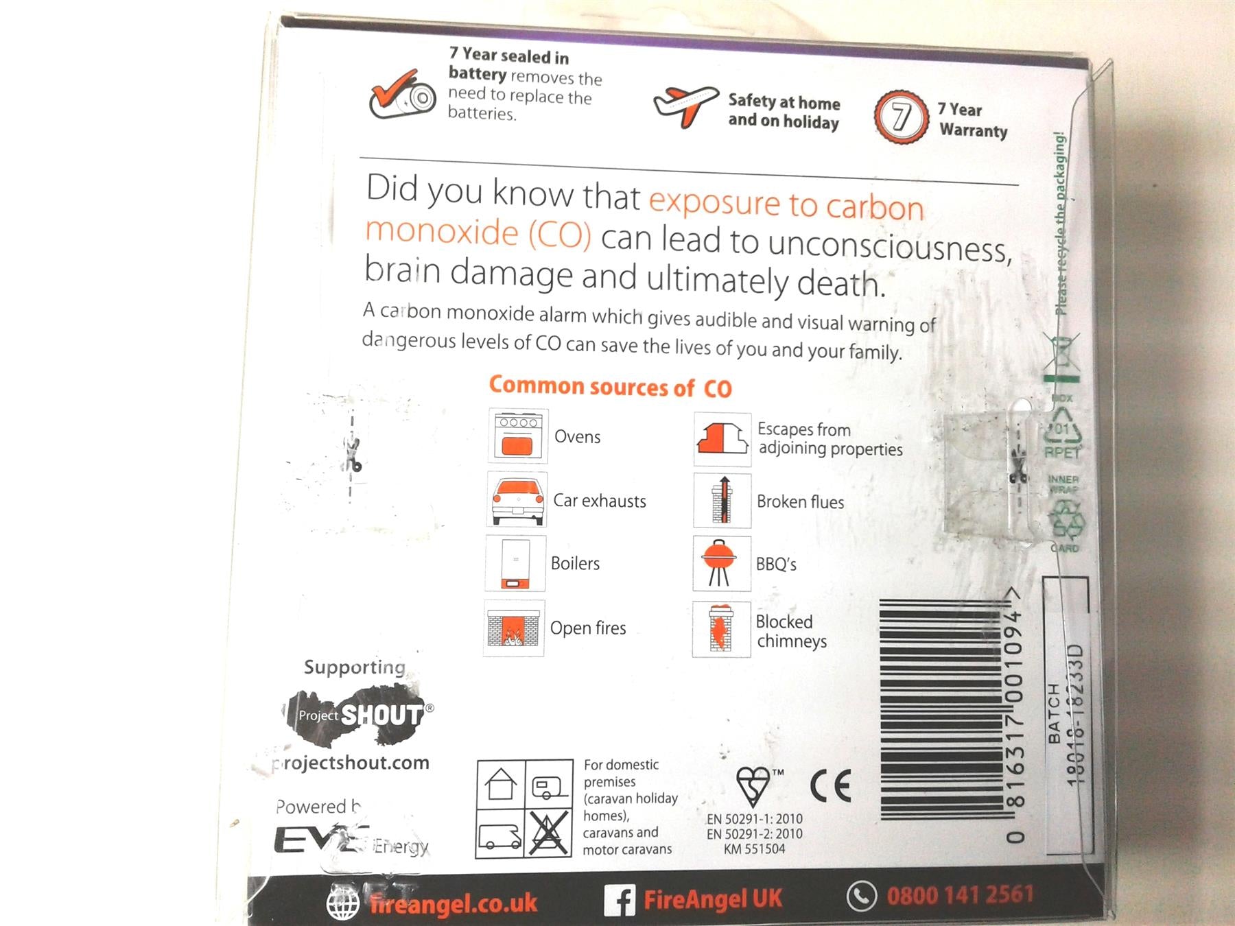 New Fireangel CO-9D Digital Sealed for Life Carbon Monoxide Alarm, White