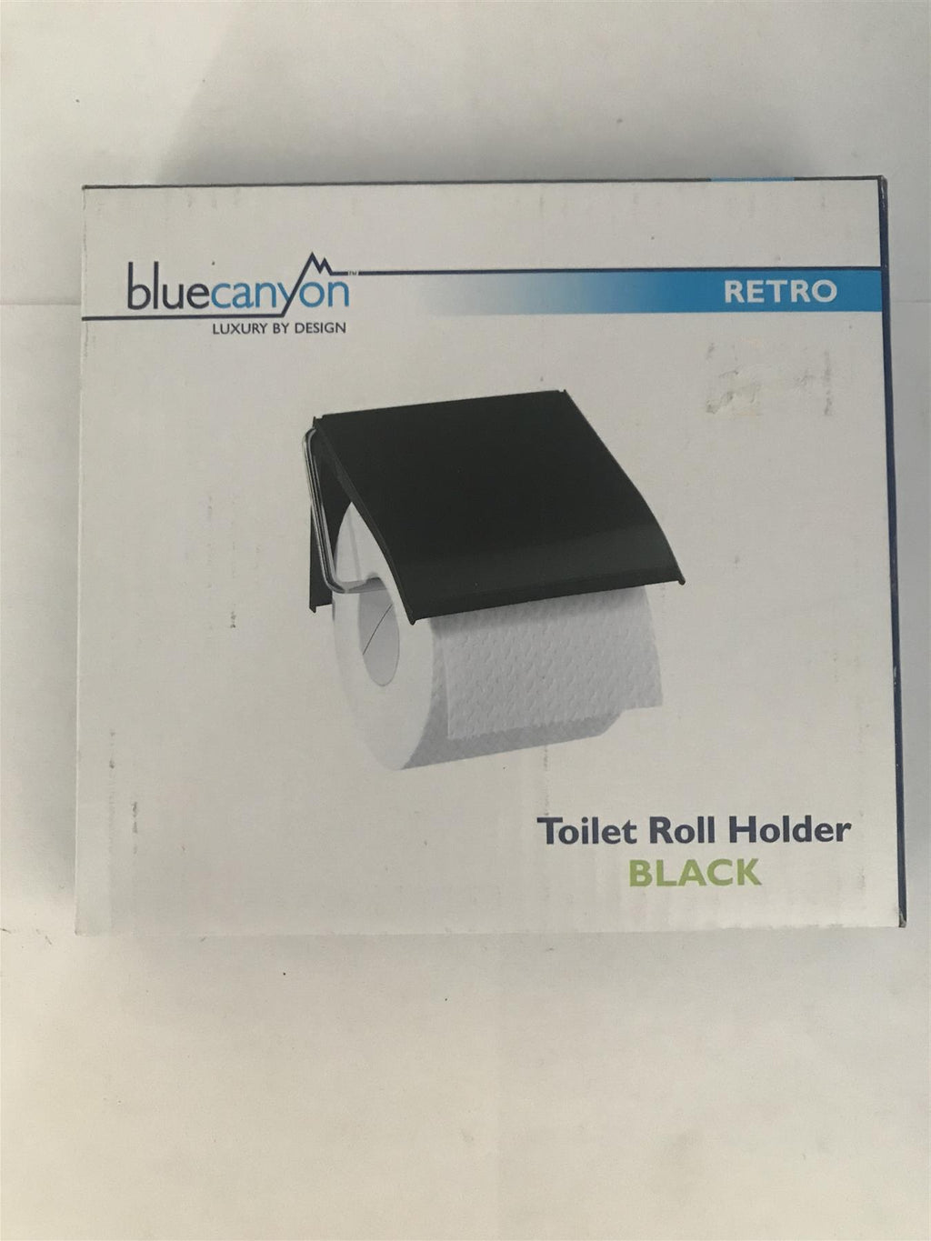 Blue Canyon Retro Toilet Roll Holder Black  BA6459