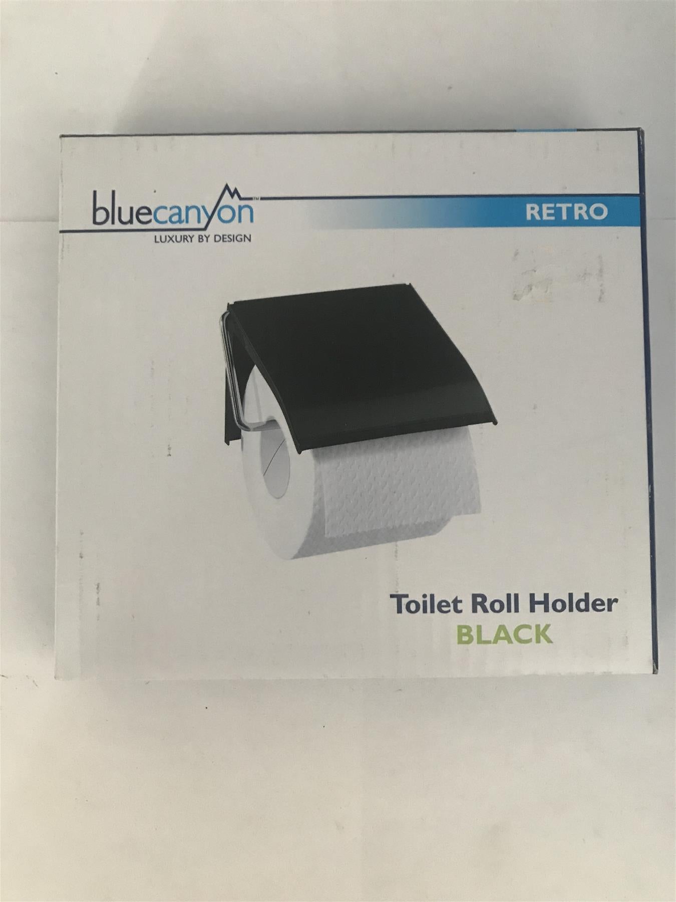 Blue Canyon Retro Toilet Roll Holder Black  BA6459