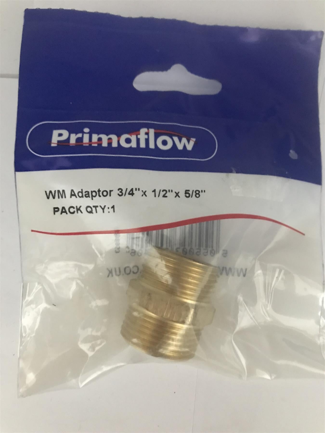 Primaflow Brass WM Adaptor 3/4" x 1/2" x 5/8"  90007106