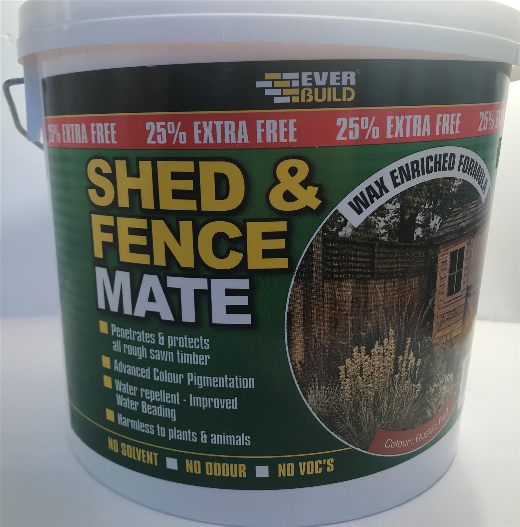 Everbuild Shed and Fence Mate Rustic Red 5 Litre