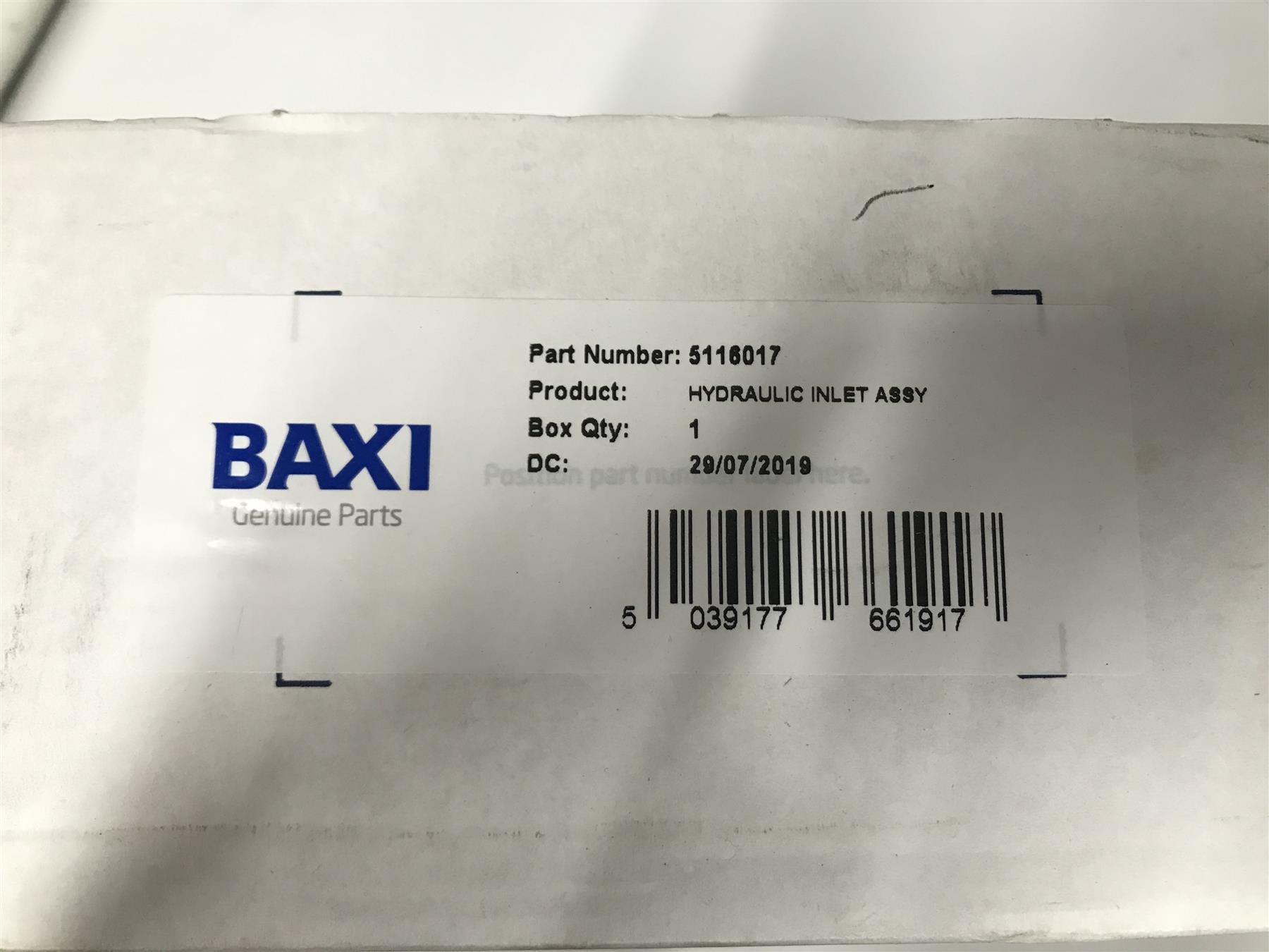 New Baxi Potterton 24HE Hydraulic Inlet Valve Assy 5116017