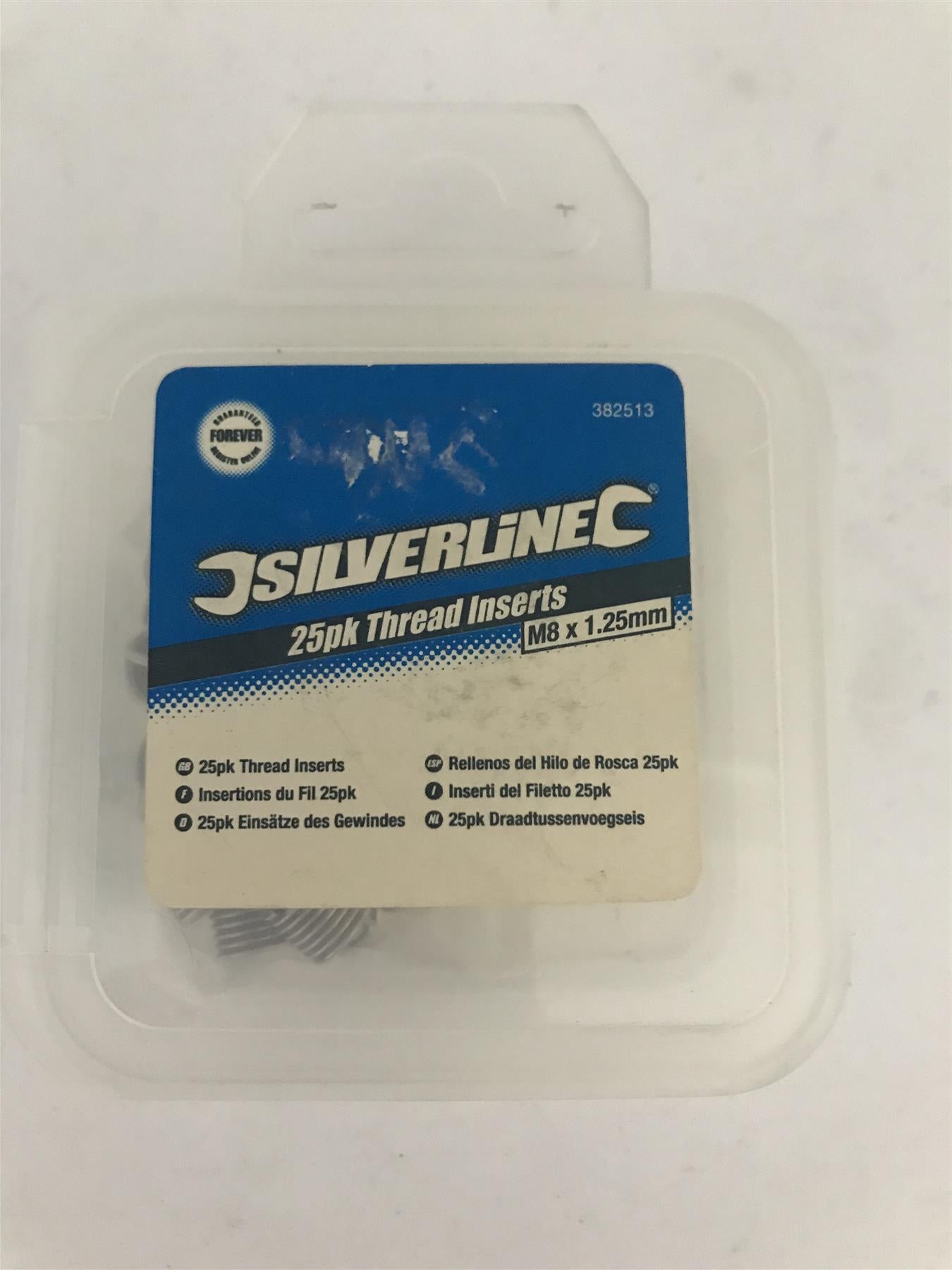 Silverline Thread Inserts M8 x 1.25mm (25 Pack)  382513