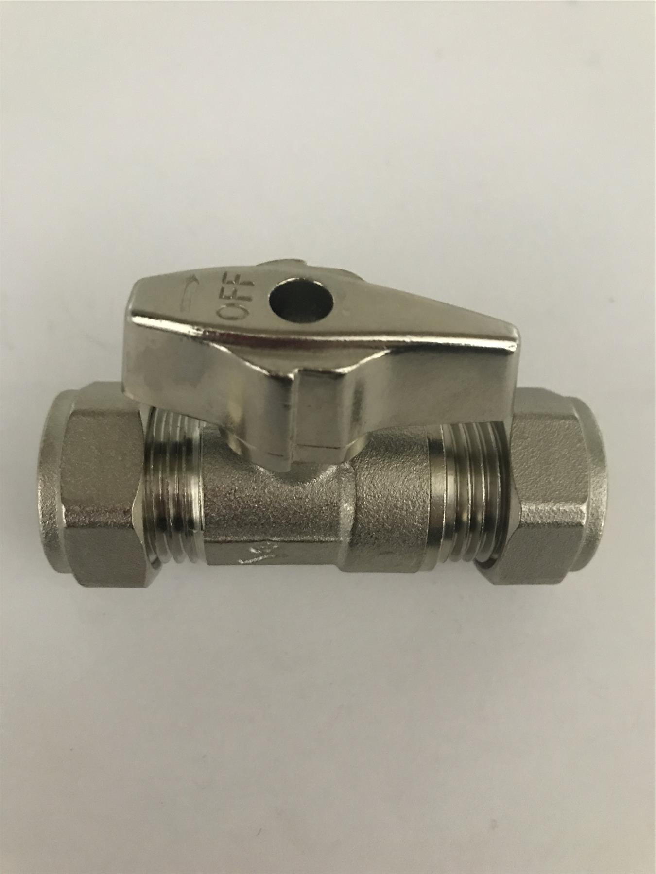 15mm Full Bore Isolating Valve with Butterfly On/Off Handle