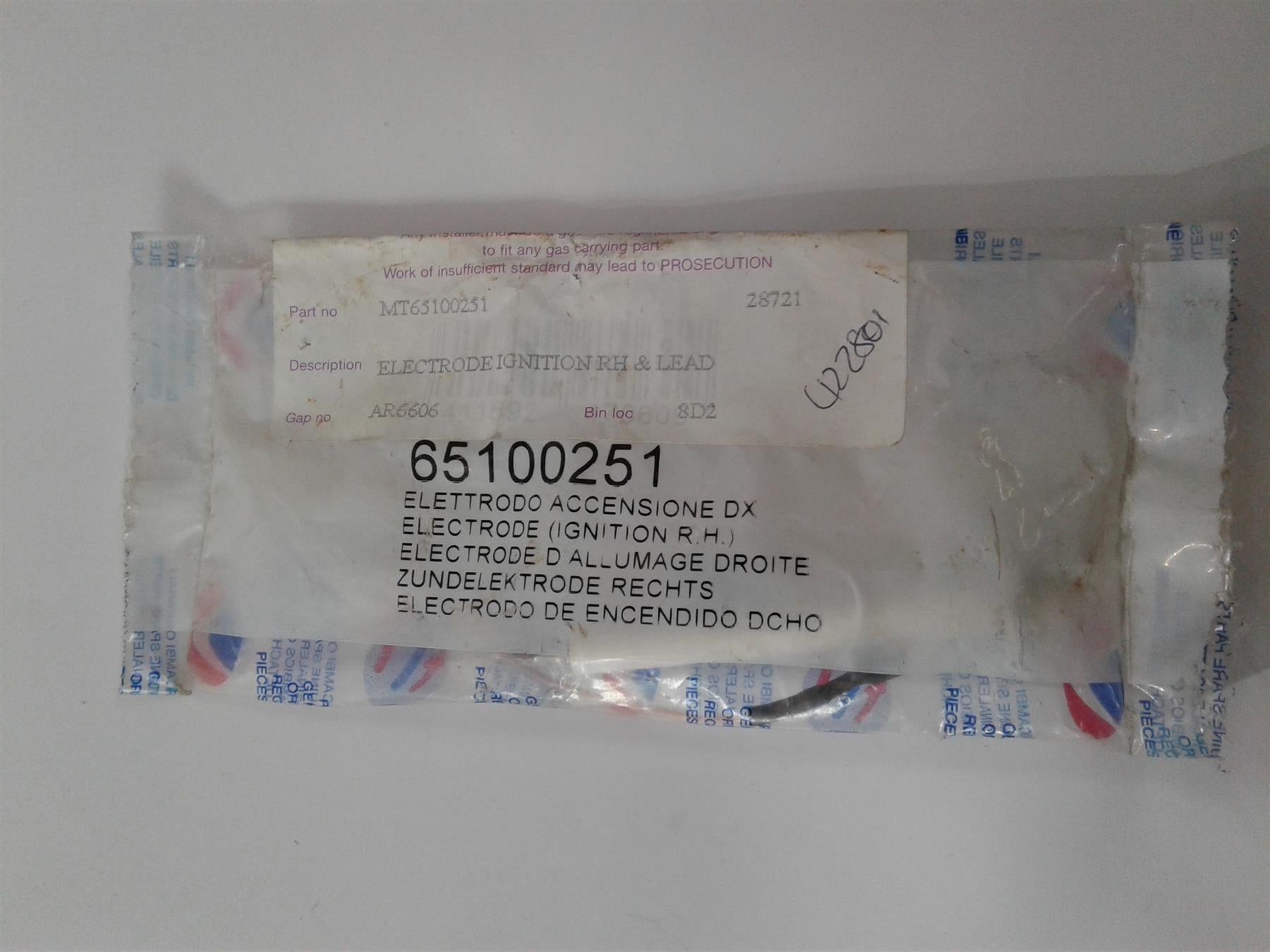 NEW ARISTON MICRO GENUS 23 27 MFFI ELECTRODE IGNITION (R.H) 65100251 998623