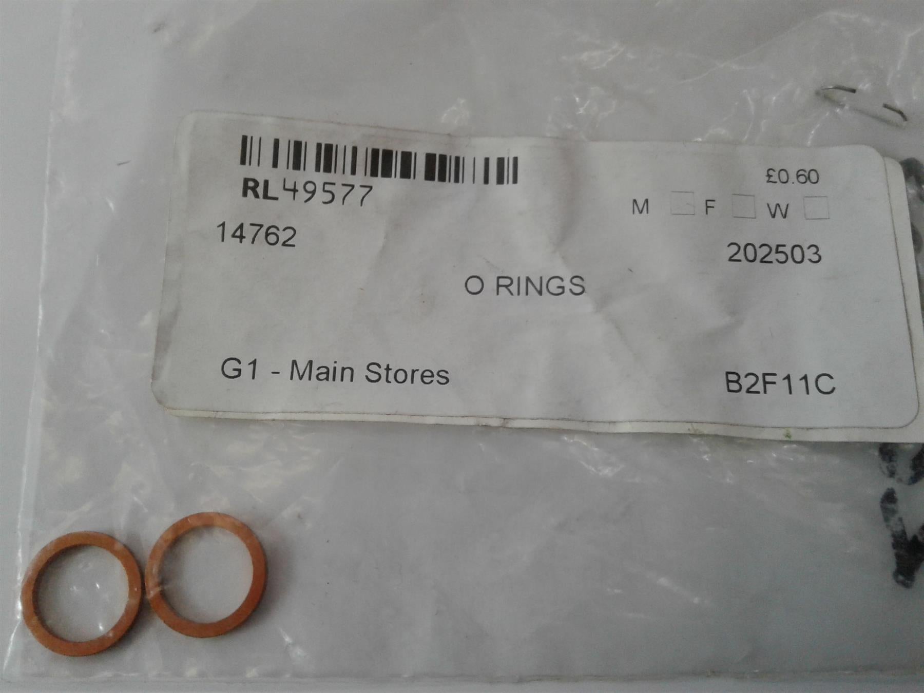 NEW COPPER SEALING 2 WASHER 6MM 202503