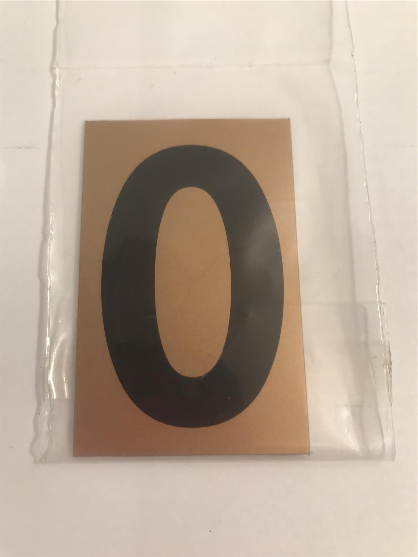 Gold/Black Number 0 Self Adhesive 1" x 2"