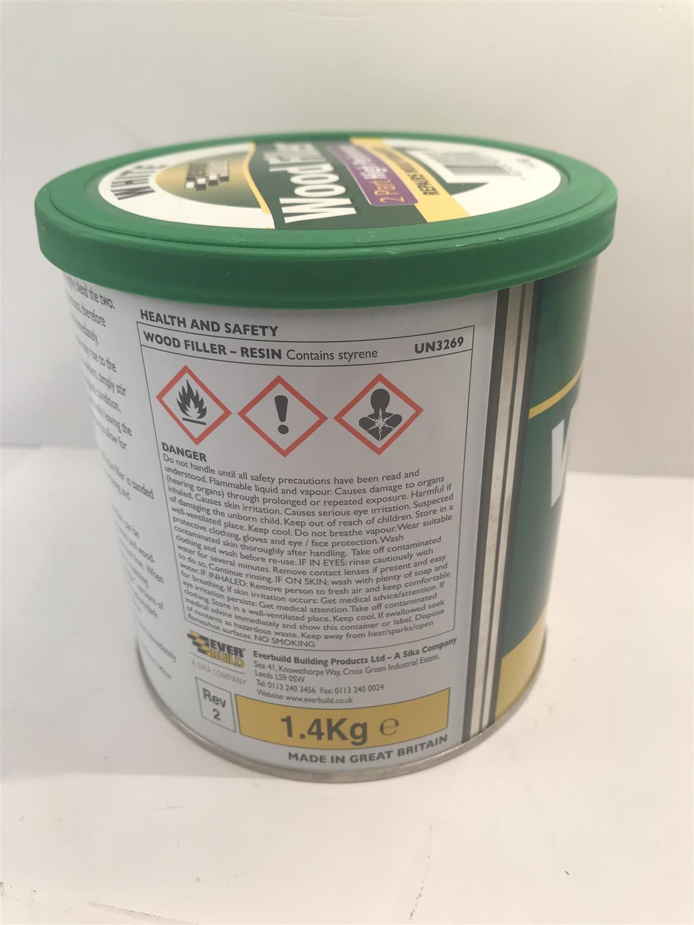 Everbuild 2 Part High Performance Wood Filler White  1.4Kg