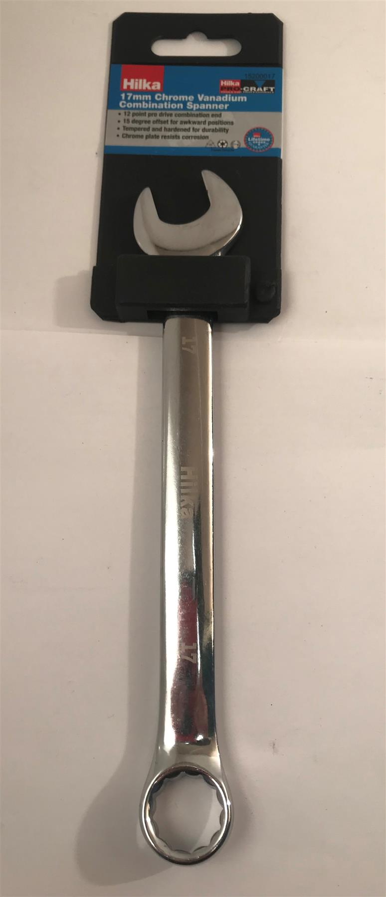 Hilka 17mm Chrome Vanadium Combination Spanner 15200017