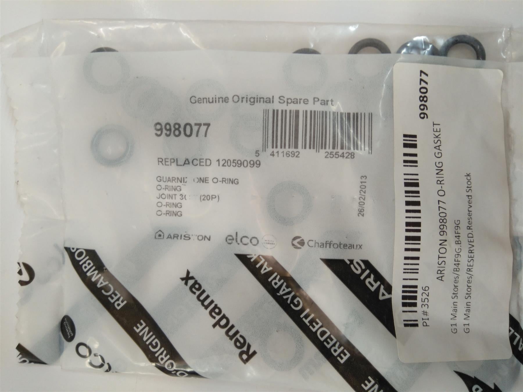 NEW ARISTON ORING 998077 (20PACK)