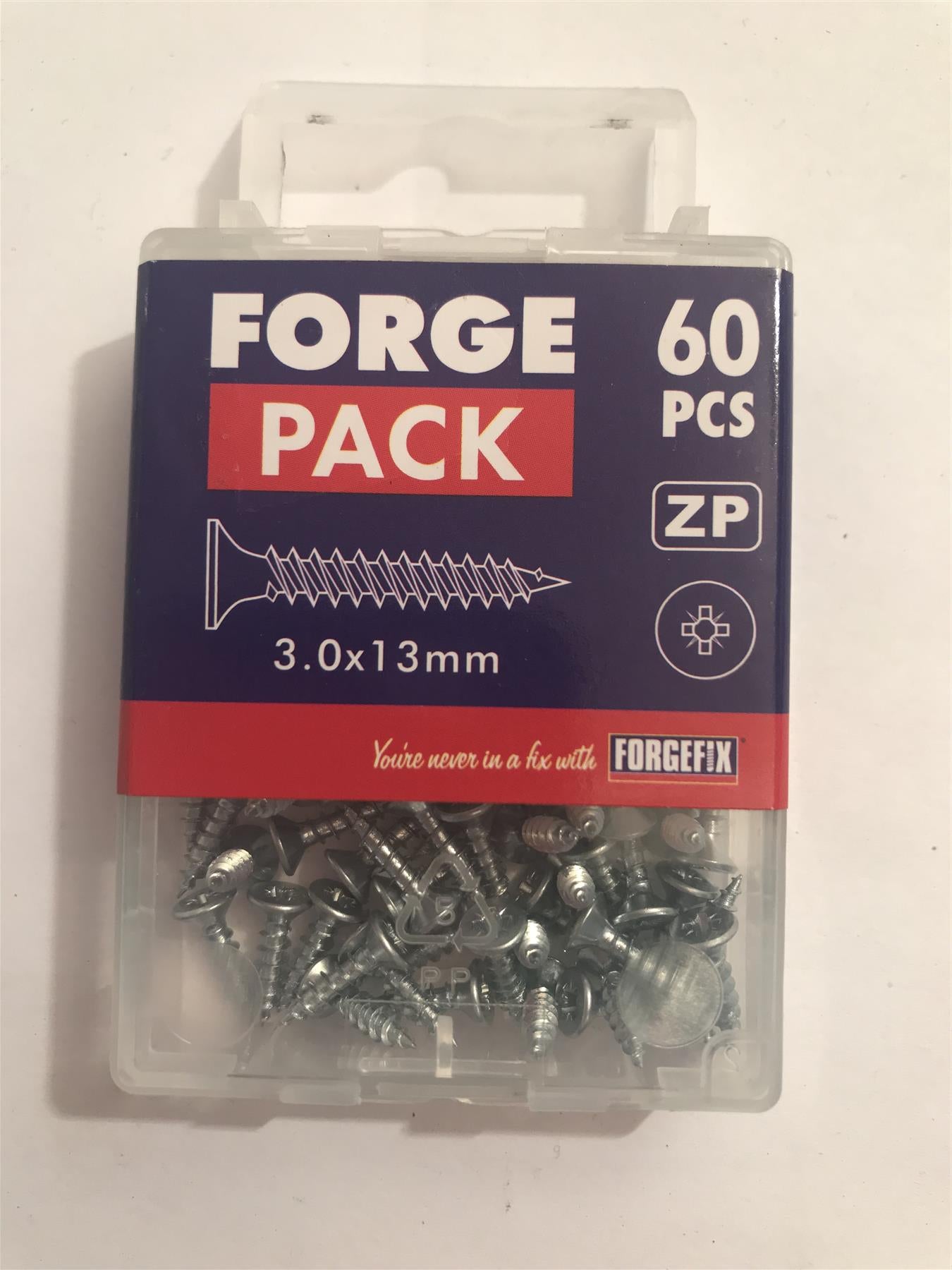 ForgeFix Multi-Purpose Pozi Screw 3.0 x 13mm (60 Pack) FPMPS313ZP