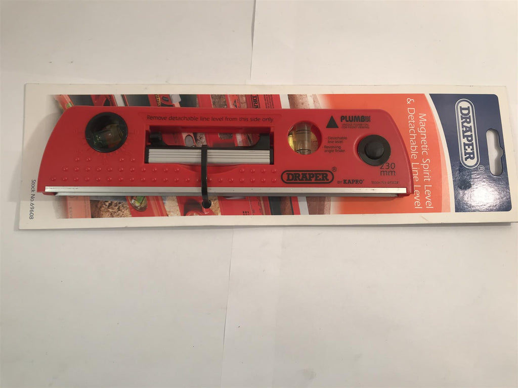 Draper 230mm Magnetic Spirit Level & Detachable Line Level  69608