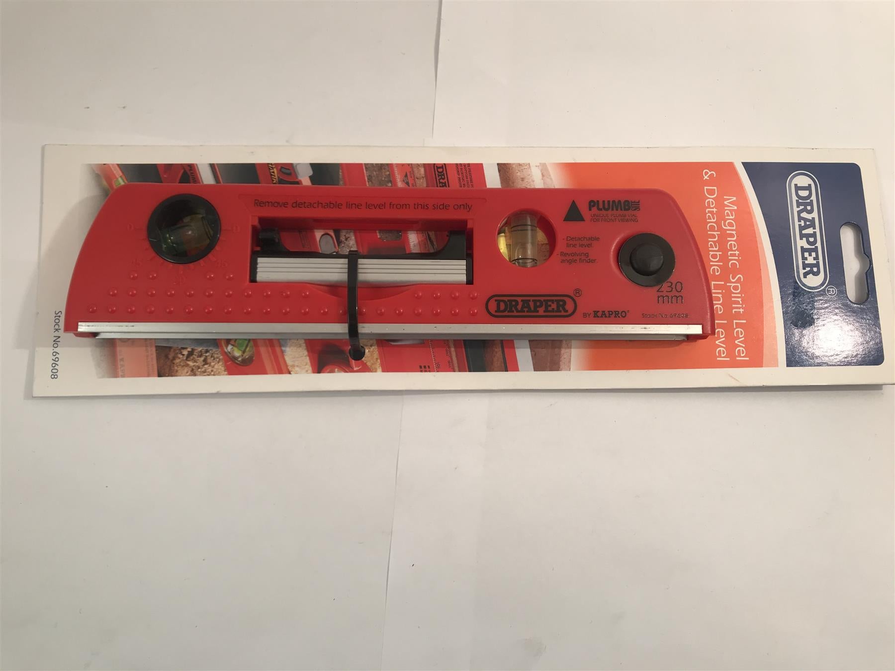 Draper 230mm Magnetic Spirit Level & Detachable Line Level  69608