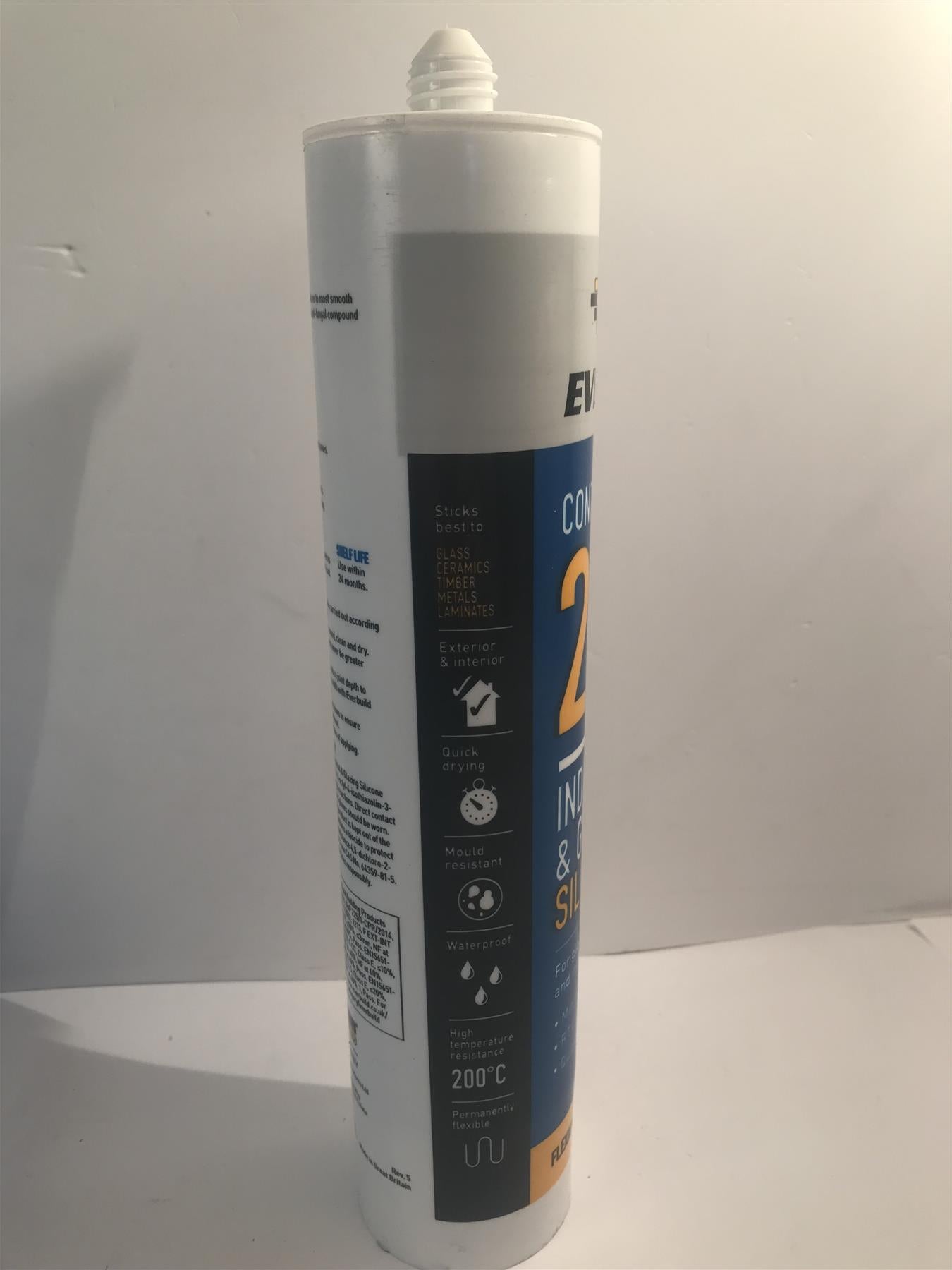 Everbuild Everflex 225 Industrial and Glazing Silicone Sealant Steel 295ml