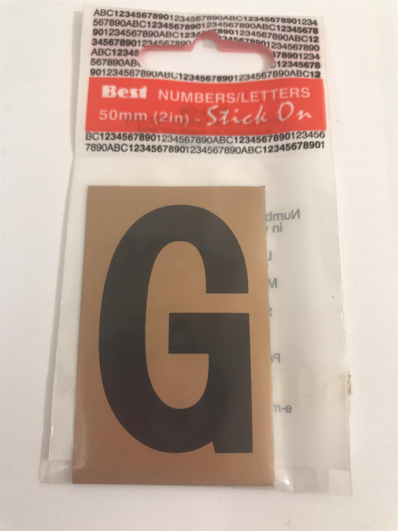Best Gold/Black Letter G Self Adhesive 1" x 2"