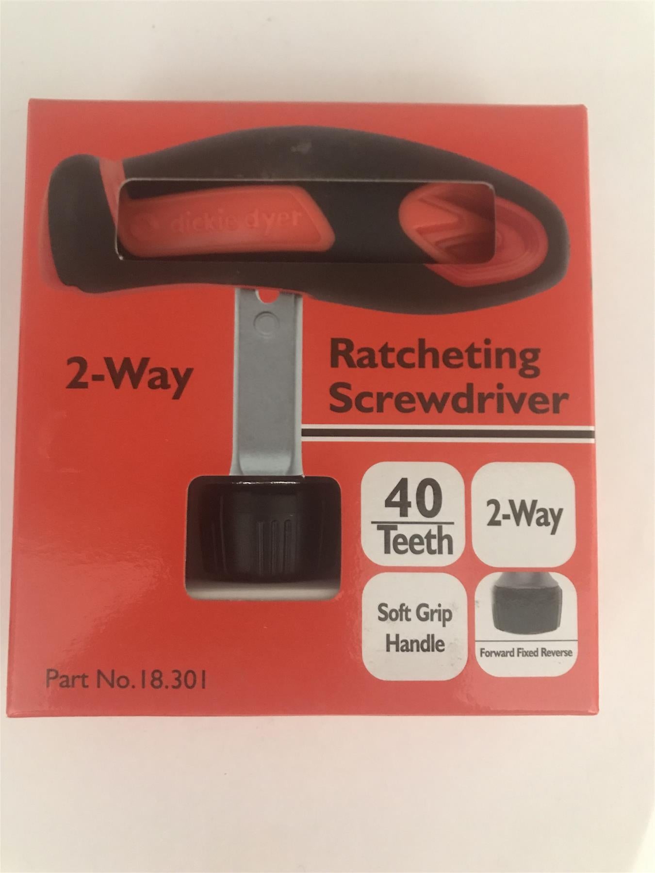 Dickie Dyer 2-Way Ratcheting Screwdriver Soft Grip  18.301