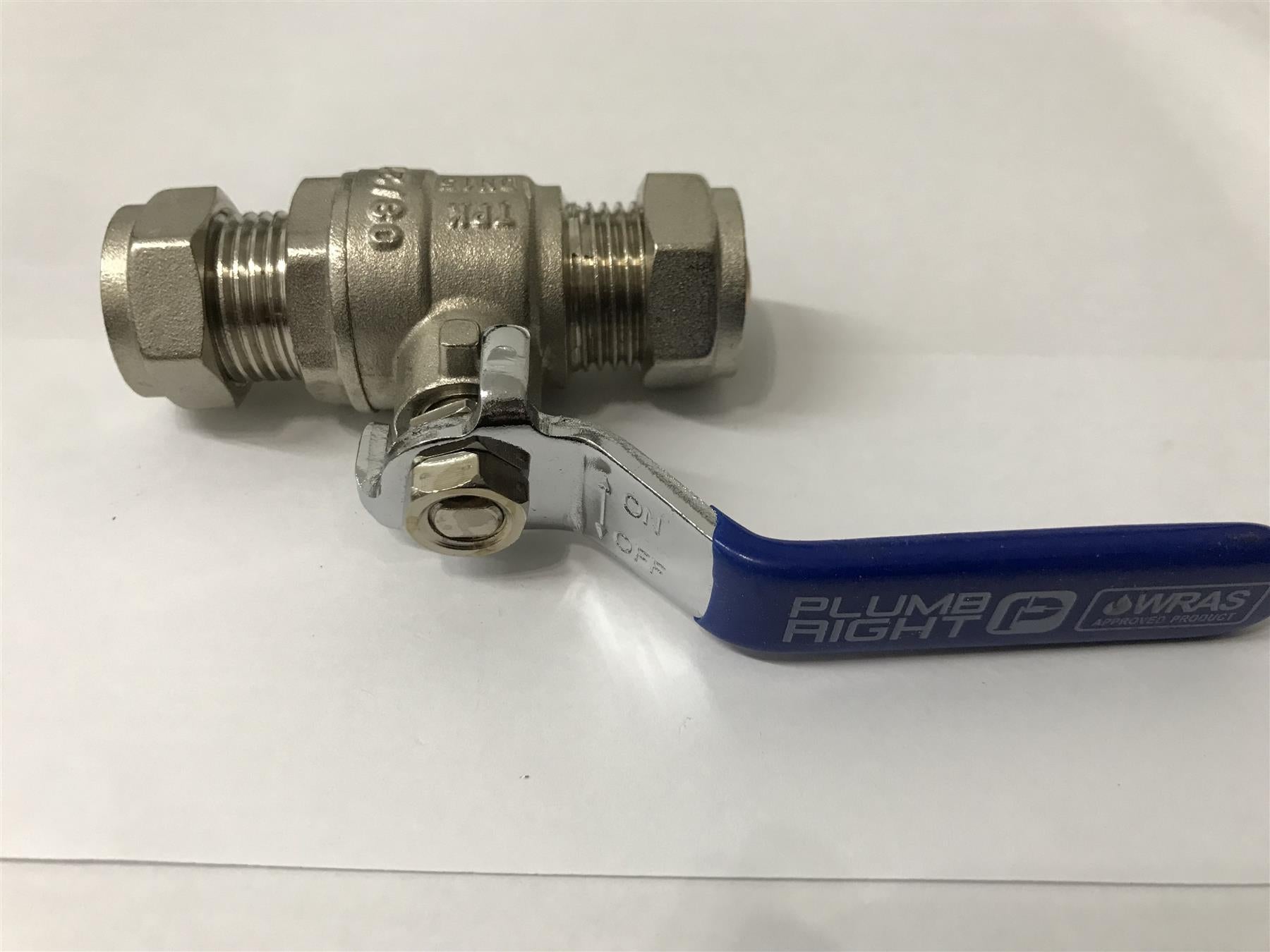 PLUMB RIGHT 15MM Compression Lever Ball Valve Blue Handle