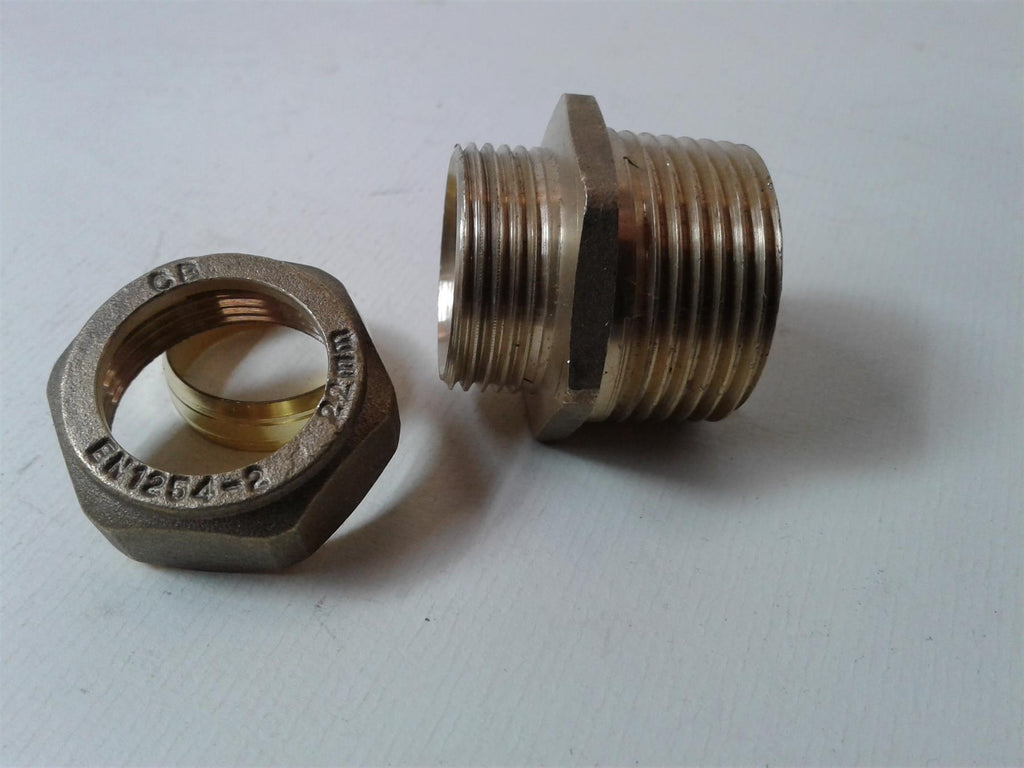 Brass BSP 22mm x1" Compression Straight Coupler Male EN1254-2 CB (each)