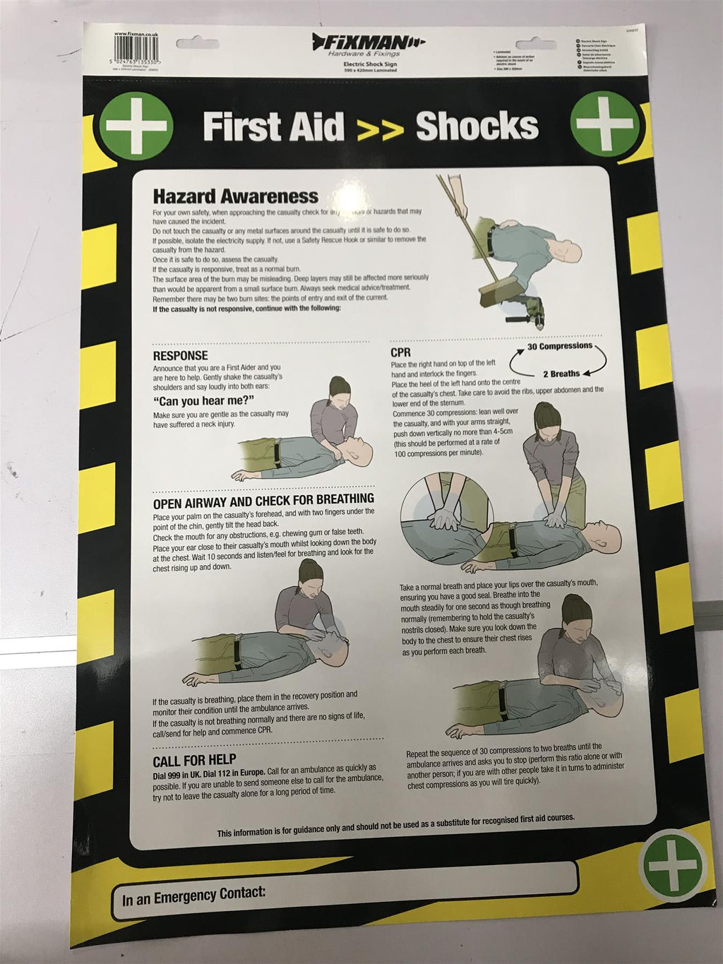 Fixman Laminated Electric Shock Poster - 590 x 420mm  306933