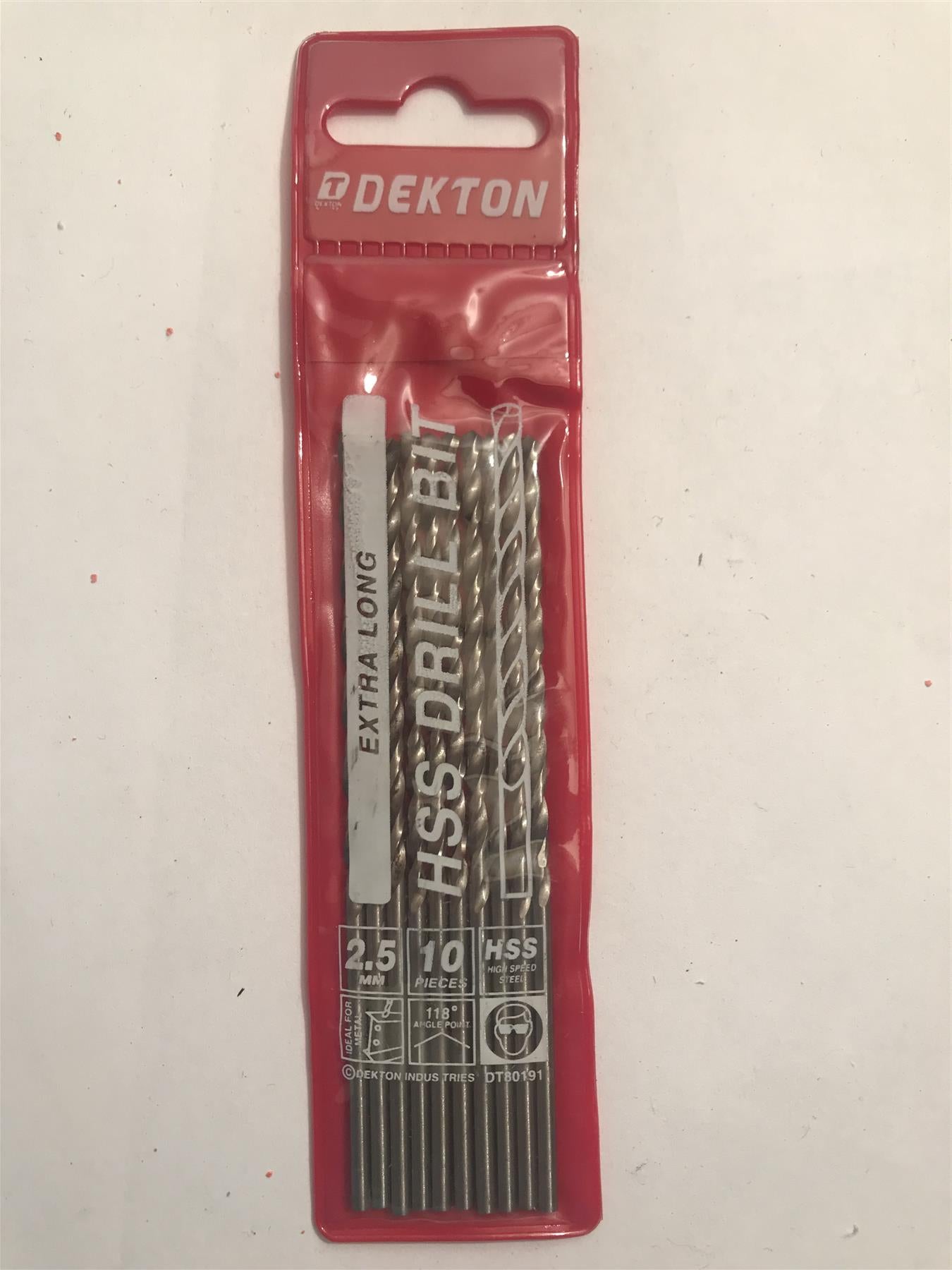Dekton Extra Long HSS Drill Bit 2.5mm 10 Pack