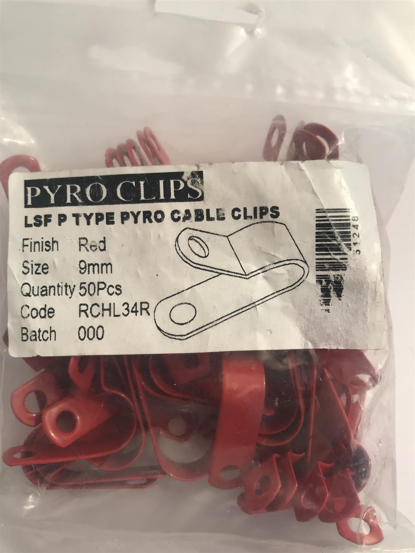 Deligo LSF Coated Red Pyro Cable Clips 9mm RCHL34R  (50 Pack)