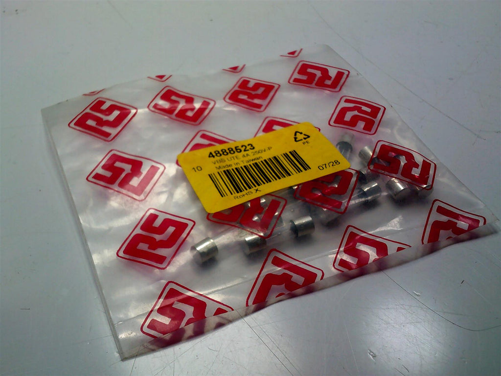 VBS UTE 4A 250V-P Fast/Quick Blow 20mm x 5mm Glass Fuse (10 Pack)