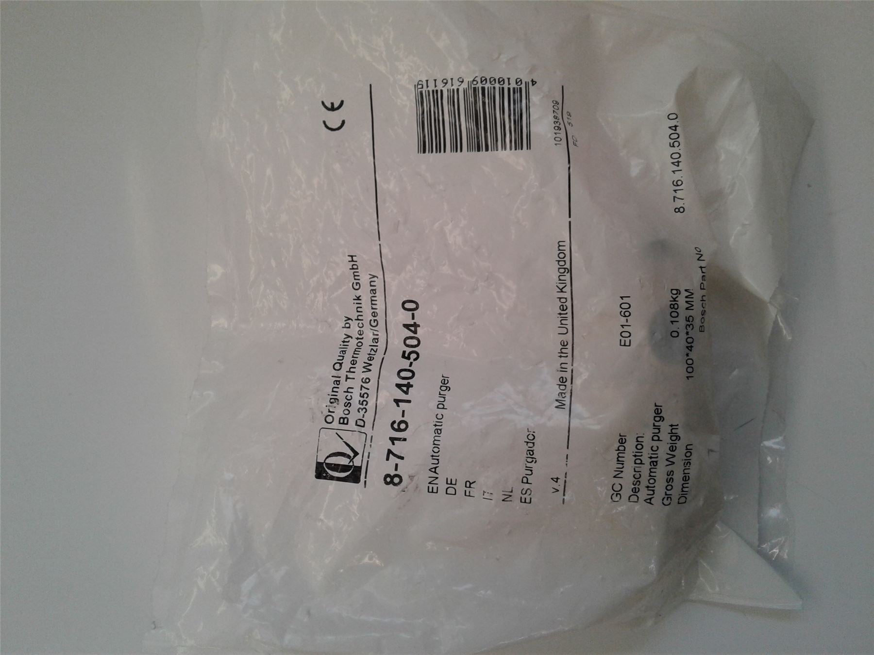 NEW WORCESTER 24i RSF & 28i RSF BOILER AUTO AIR VENT (3/8'') 87161405040