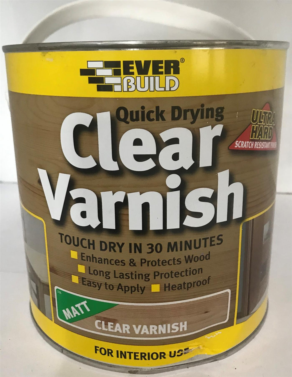 Everbuild Quick Drying Matt Clear Varnish 2.5 Ltr