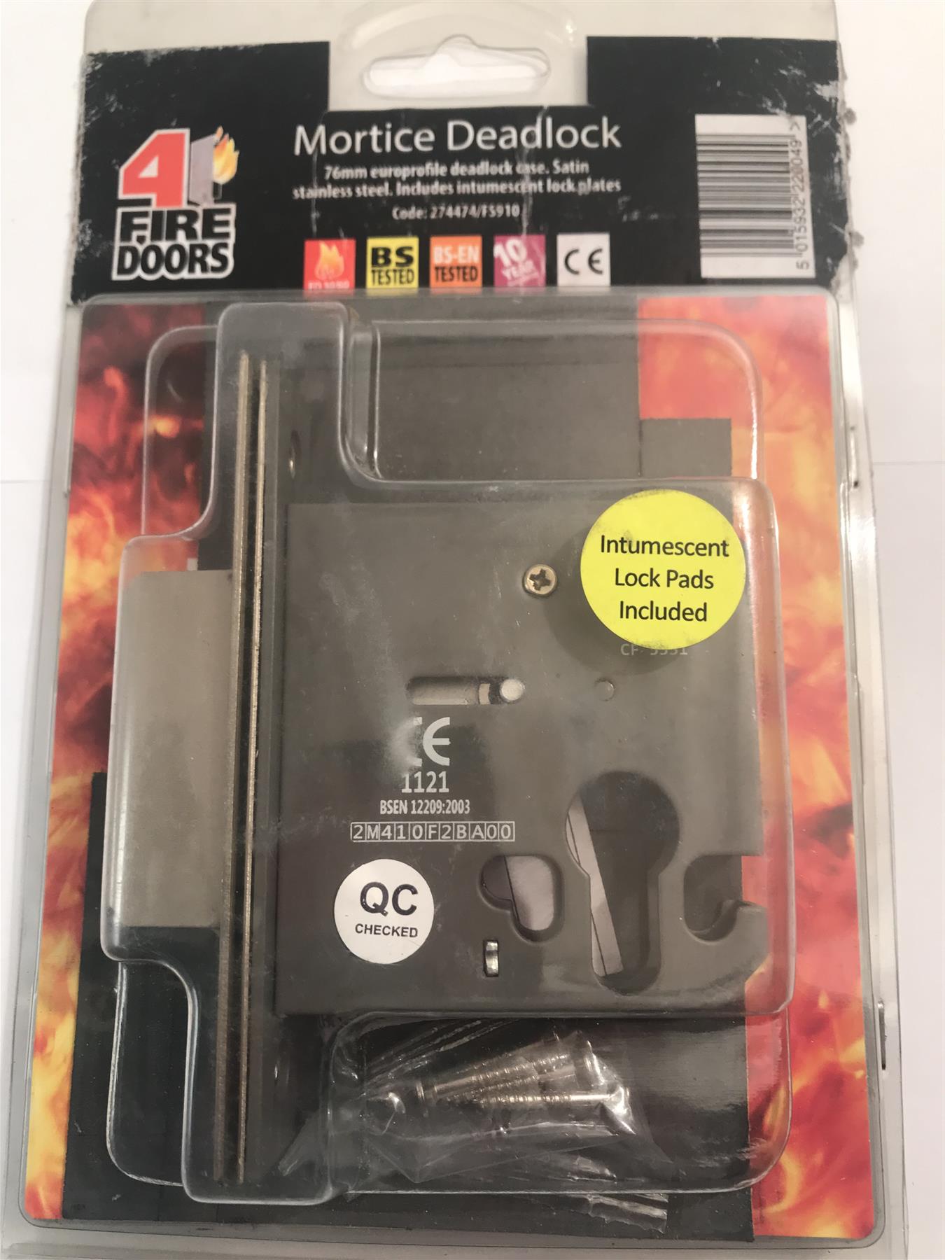 4FireDoors Mortice Deadlock 76mm  274474/FS910