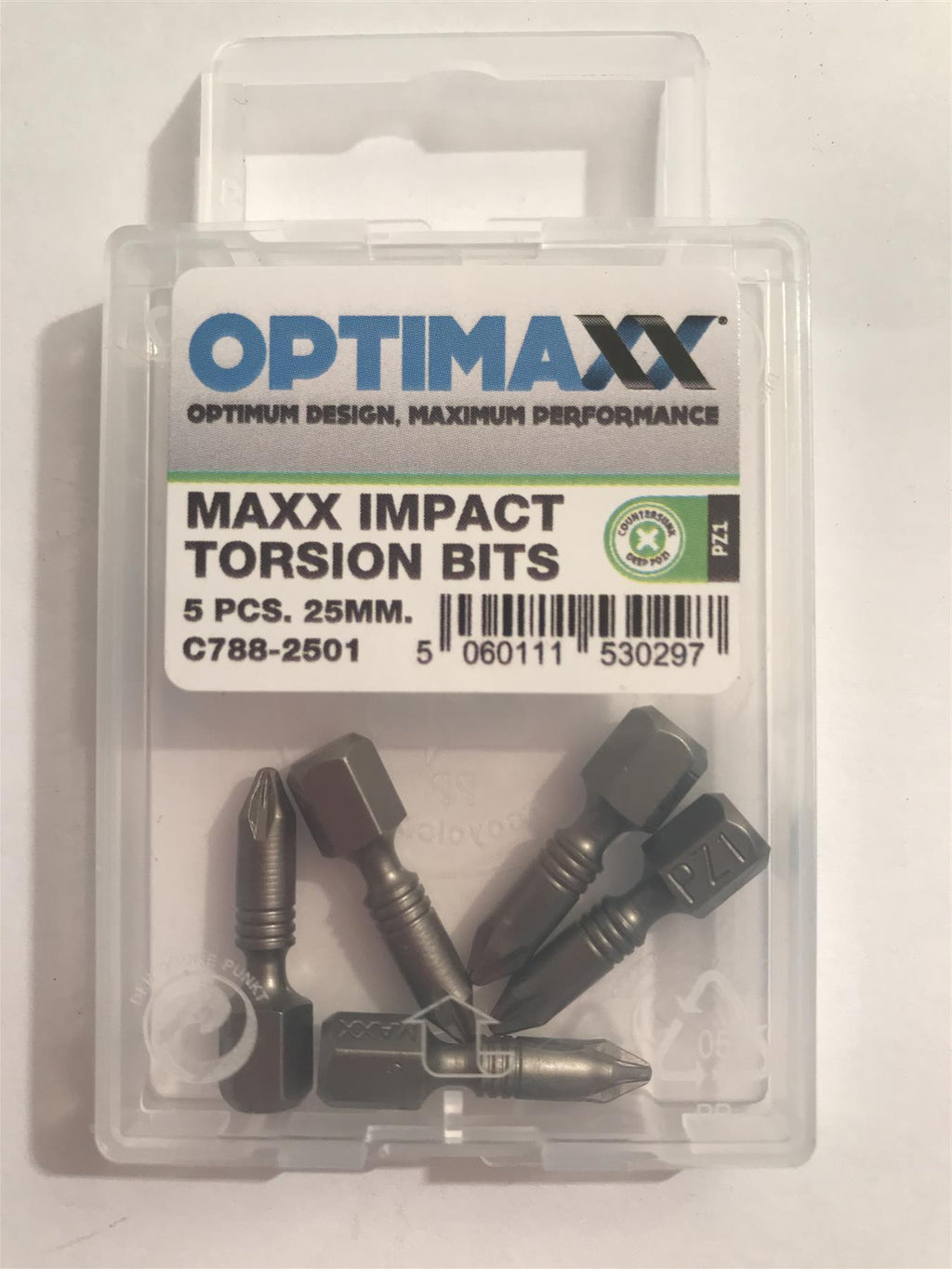 Optimaxx Impact Torsion Bits PZ1 25mm 5pc C788-2501