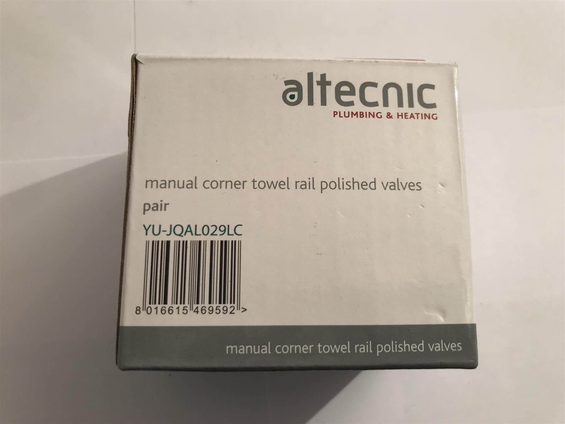 Altecnic Modern Corner Towel Rail Radiator Valves PChrome YU-JQAL029LC