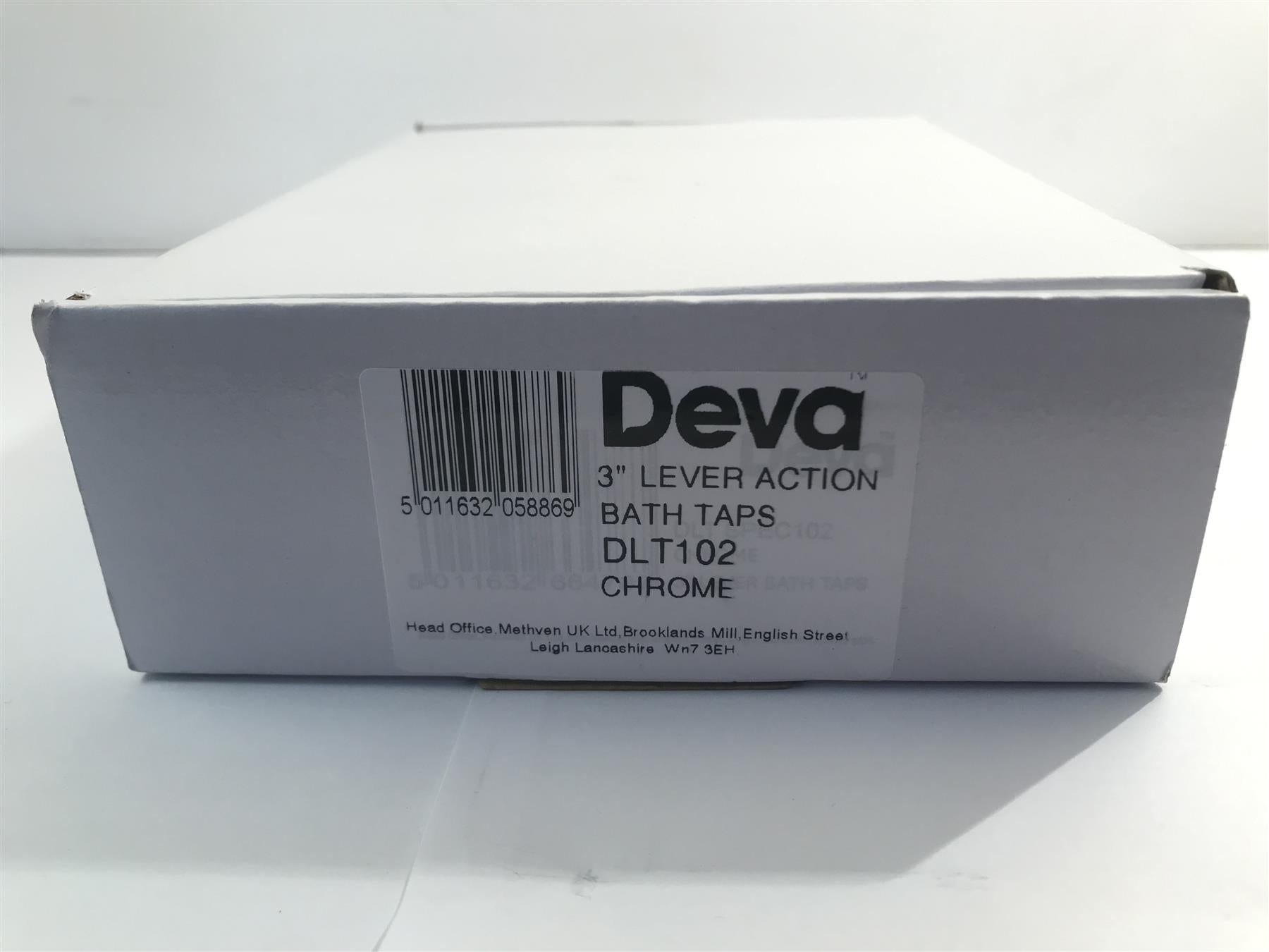 Deva DLT102 Lever Action 3 Inch Bath Taps Pair Chrome