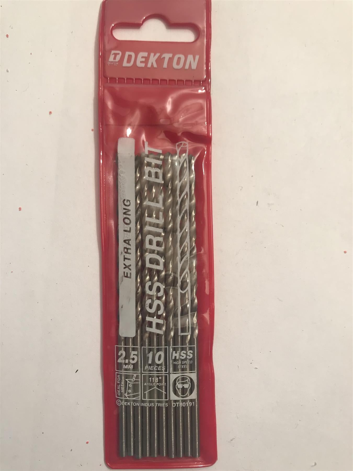 Dekton Extra Long HSS Drill Bit 2.5mm 10 Pack
