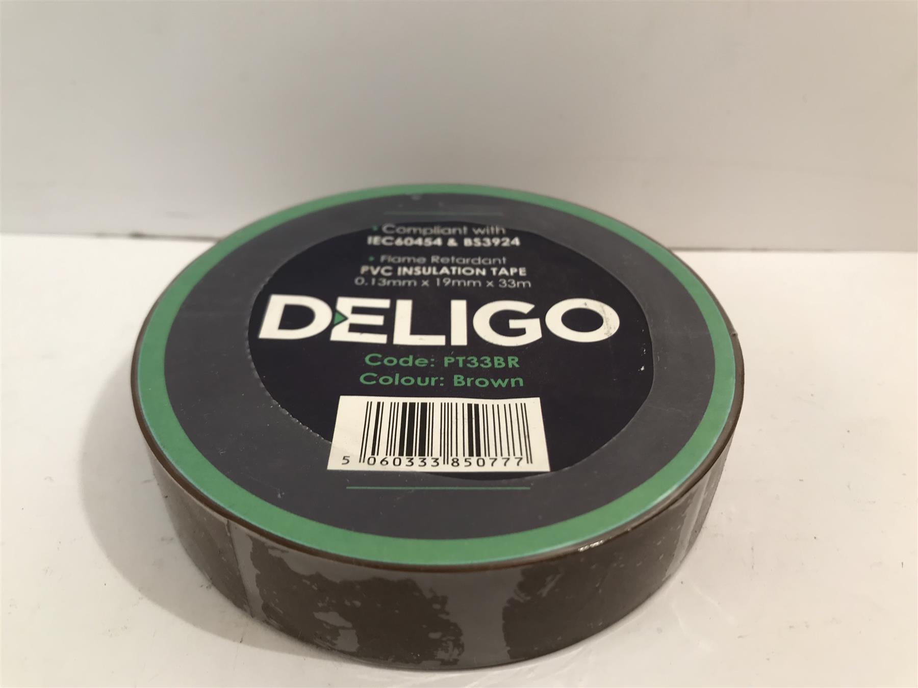 Deligo Brown PVC Insulation Tape 19mm x 33m  PT33BR