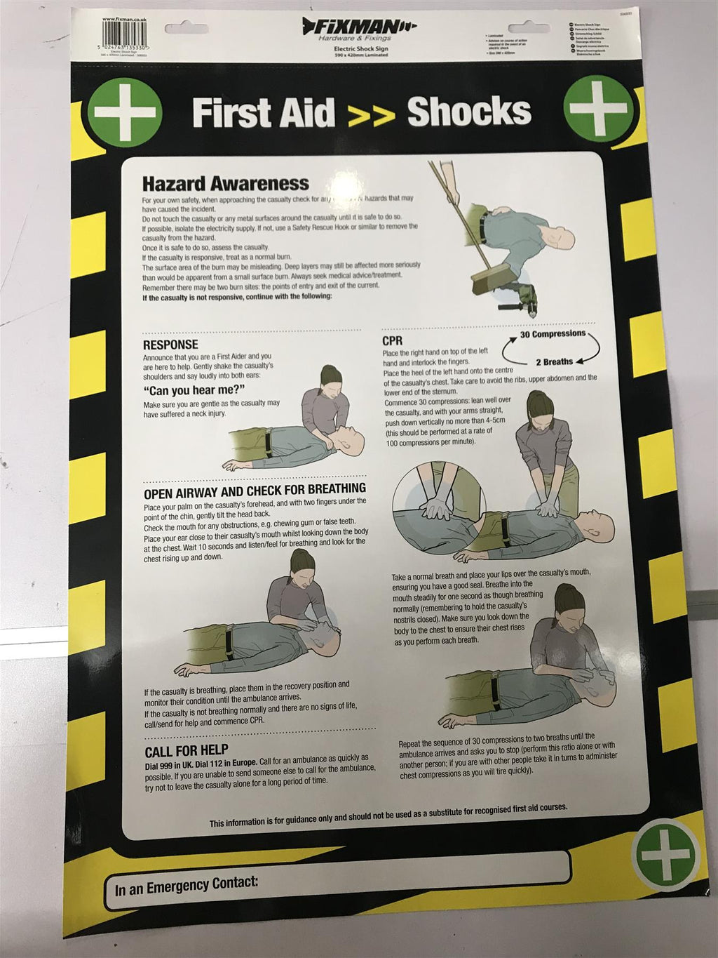 Fixman Laminated Electric Shock Poster - 590 x 420mm  306933