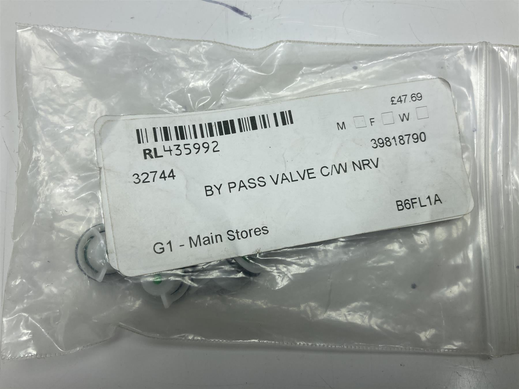 Ferroli Part No: 39818790 VALVE - BY-PASS C/W NRV