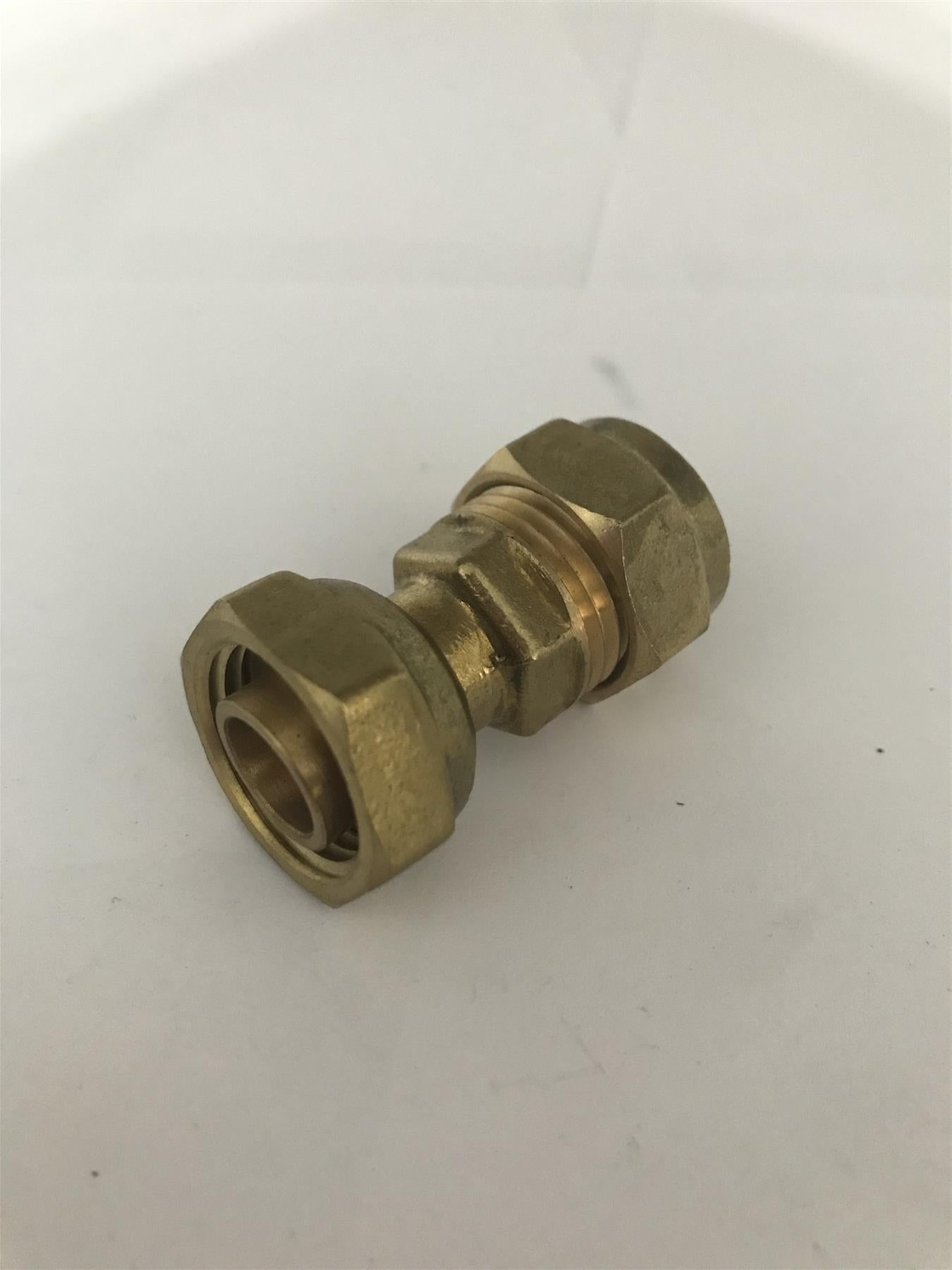 15mm x 1/2" Brass Straight Tap Connection Compression Fitting