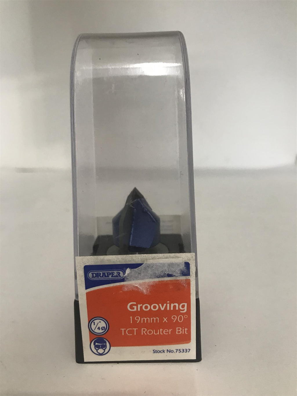Draper 1/4" Groove 19mm x 90˚ TCT Router Bit 75337