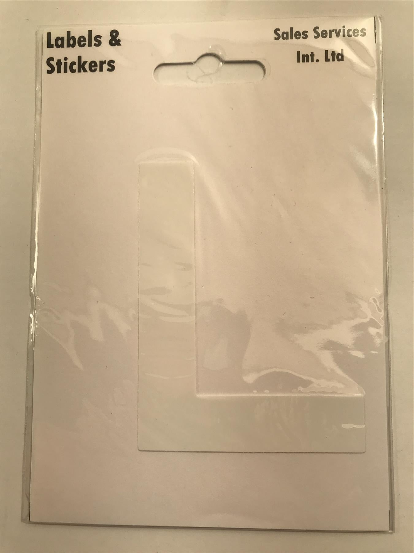 White Letter L Self  Adhesive Waterproof Sticker 8 x 6cm