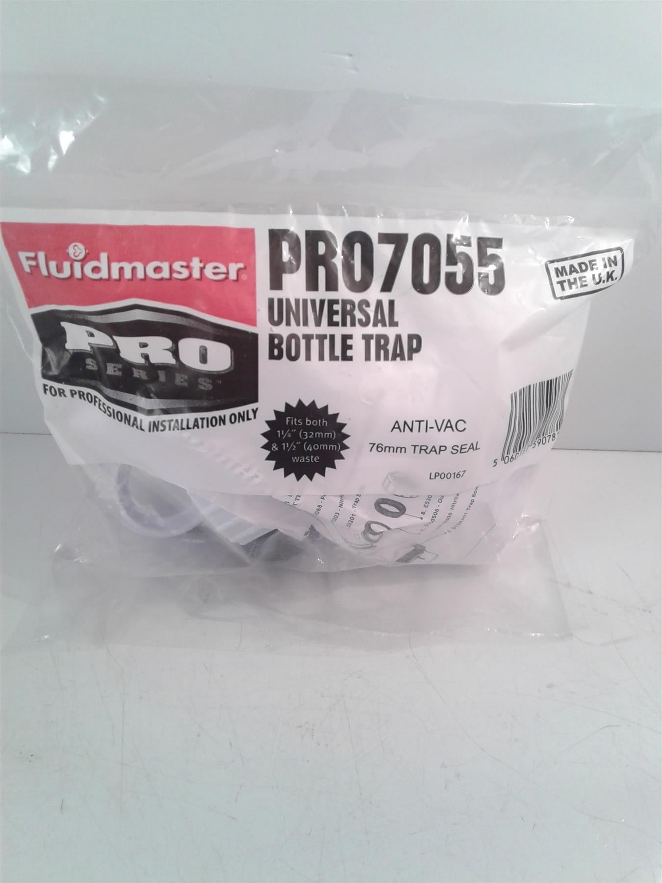 Fluidmaster Pro Standard 32/40mm Anti-Vac Bottle Trap PRO7055