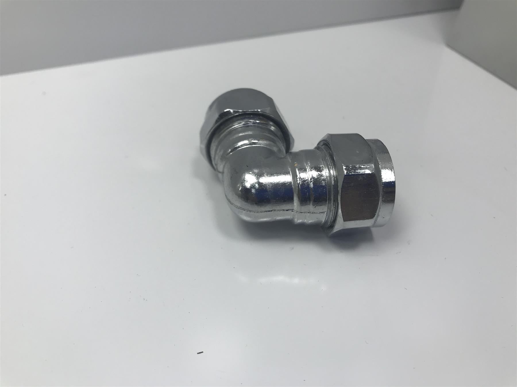 New 15mm Chrome Compression Elbow 90° Bend Chrome Plated Single