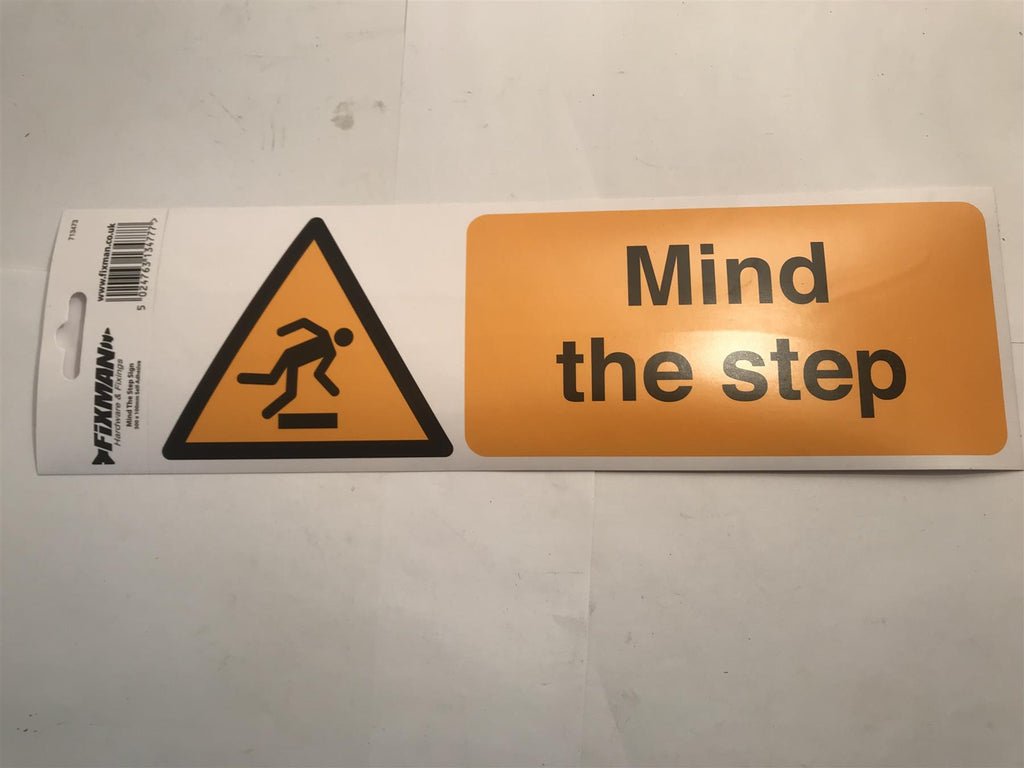Fixman Mind the Step Sign Self-Adhesive 300 x 100mm  713473