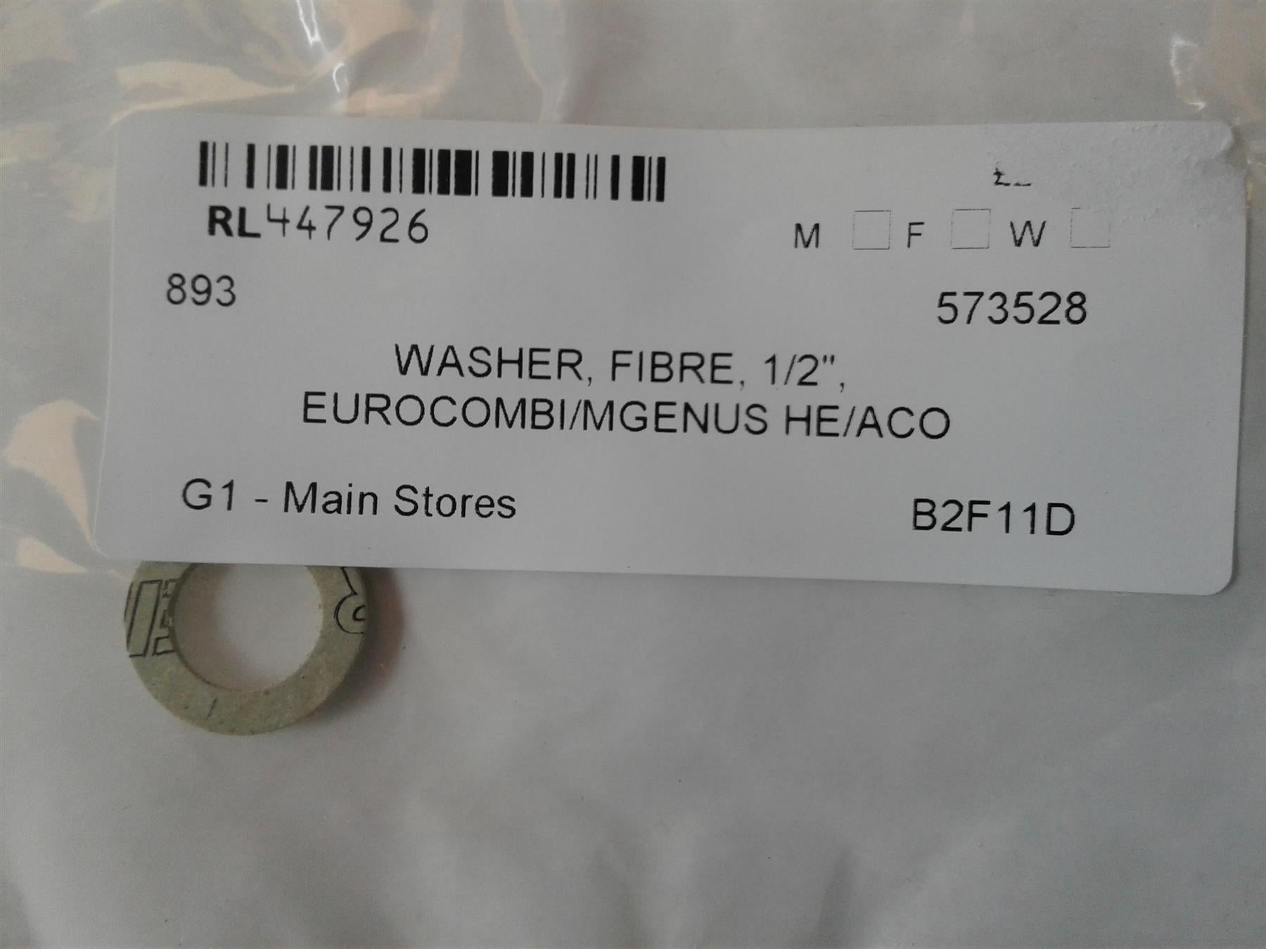 NEW Ariston Chaffoteaux 1/2" FIBRE GASKET RING 573528 (EACH)