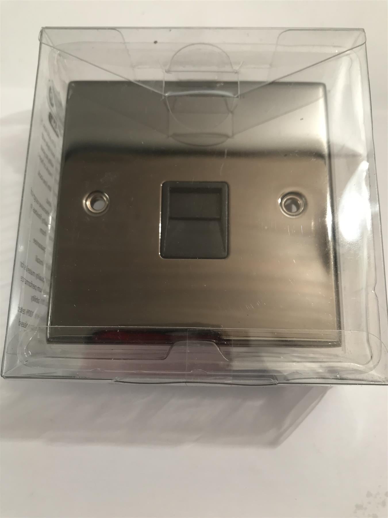 Black Nickel Secondary Telephone Socket 1 Gang Black Insert DSL439