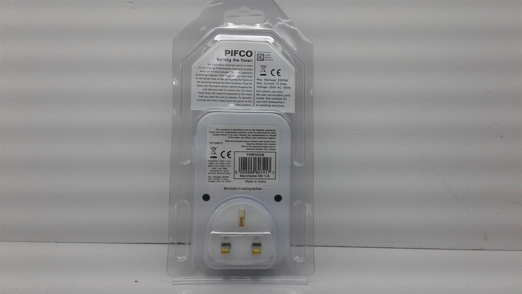 PIFCO 7 Day 12/24 Hour Plug-in Programmable Timer Energy Saving
