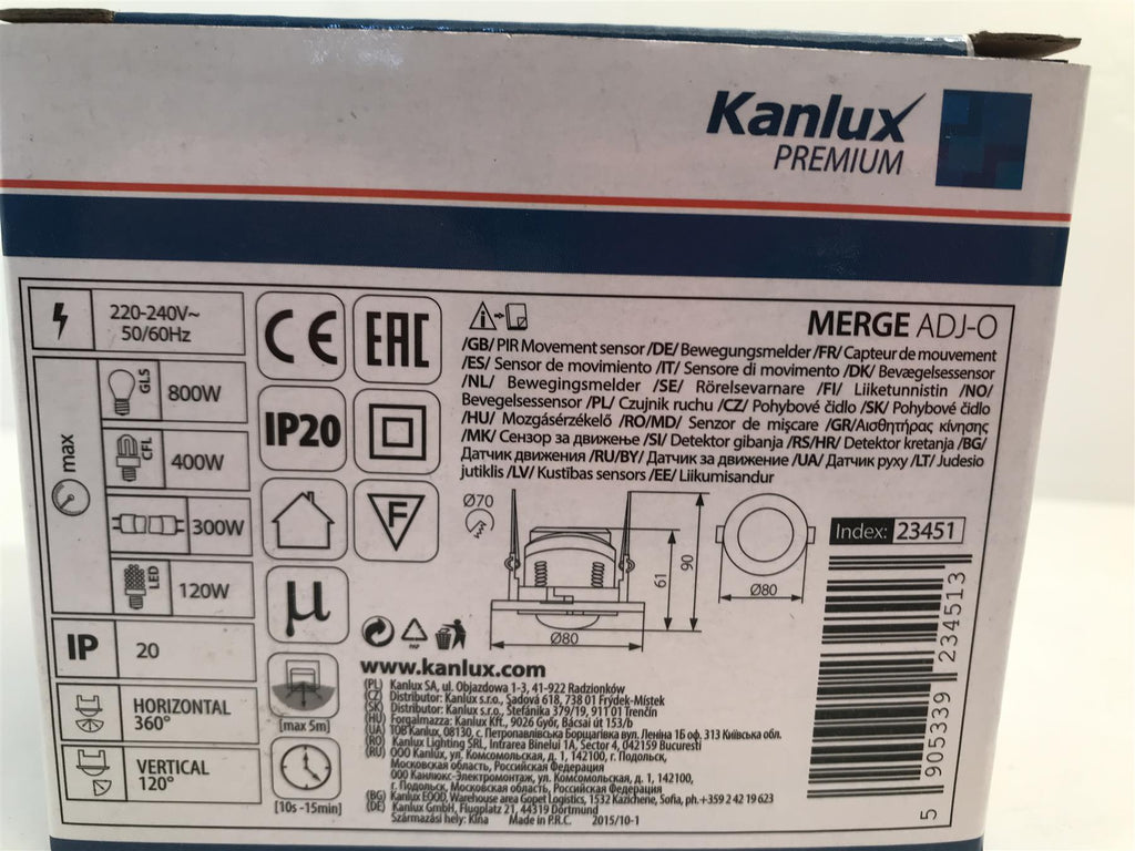 Kanlux Premium 23451 PIR motion sensor MERGE ADJ-O